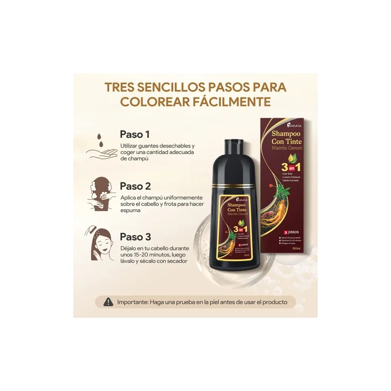 Kaisasa Shampoo Con Tinte Cubre Canas Natural Jengibre