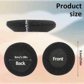 6 Stück Kopfhörer Ohrpolster Schaumstoff Polster Ersatz Ohrpolster Schaum Ohrkissen 51mm Schwarz Earpads Schaumschwamm Kopfhörerpolster Earpads Audio Kopfhorer