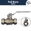 2X Lever Ball Valves (15mm) Full Bore with Red &