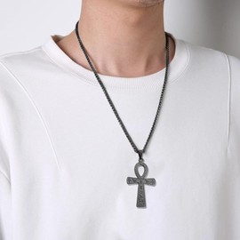 Gifts for Son Necklace Black Chain Mens Cross Pendant Pendant Necklace Inspirational Birthday Jewelry Gifts for Son Adult