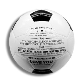 Uloveido Traditional Black White Training Soccer Ball Football for Son Grandson, I Love You Football for Teens Kids Y594 (To My Daughter)