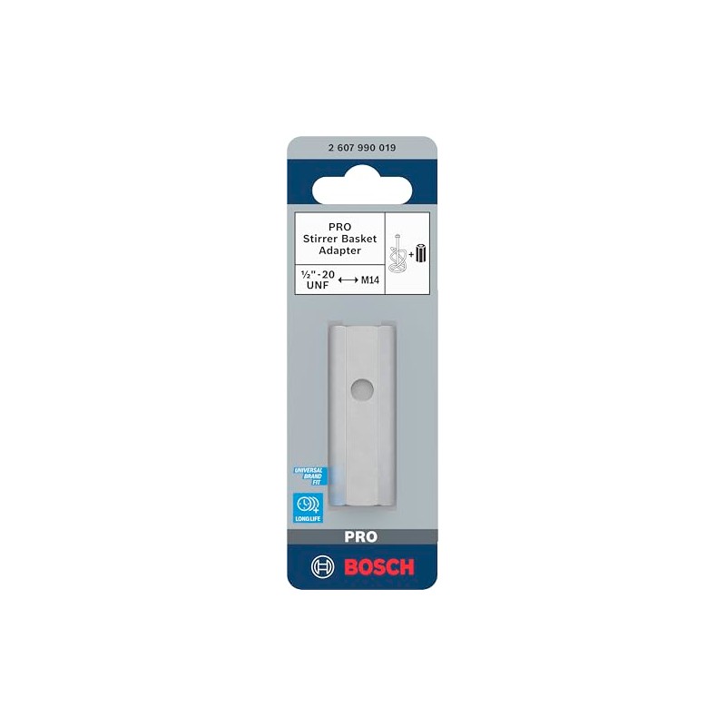 Bosch 2607990019 Adapter for Stirrer Basket, Silver, 1/2-Inch-60 mm
