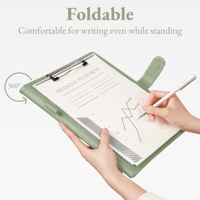 Mymazn A4 Clipboard Folder Conference Folder, Faux Leather Clipboard with