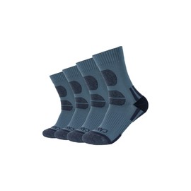 Camano Unisex Hiking Socks Padded Sole Comfortable Foot Climate Optimised Moisture Wicking Perfect Fit Arch Support Pack of 4, denim