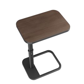 Kitstorack TV Tray Table, Adjustable Height & 90° Flip-Over Panel Design, Sofa Arm End Side Table for Eating Laptop Couch Bed Dinner or Small Spaces, Espresso