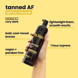 b.tan Kit de autobronceador oscuro Paquete de espuma bronceadora oscura con aplicador de guante autobronceador, bronceador 100% natural sin sol, bronceado rápido, sin olor a bronceado falso