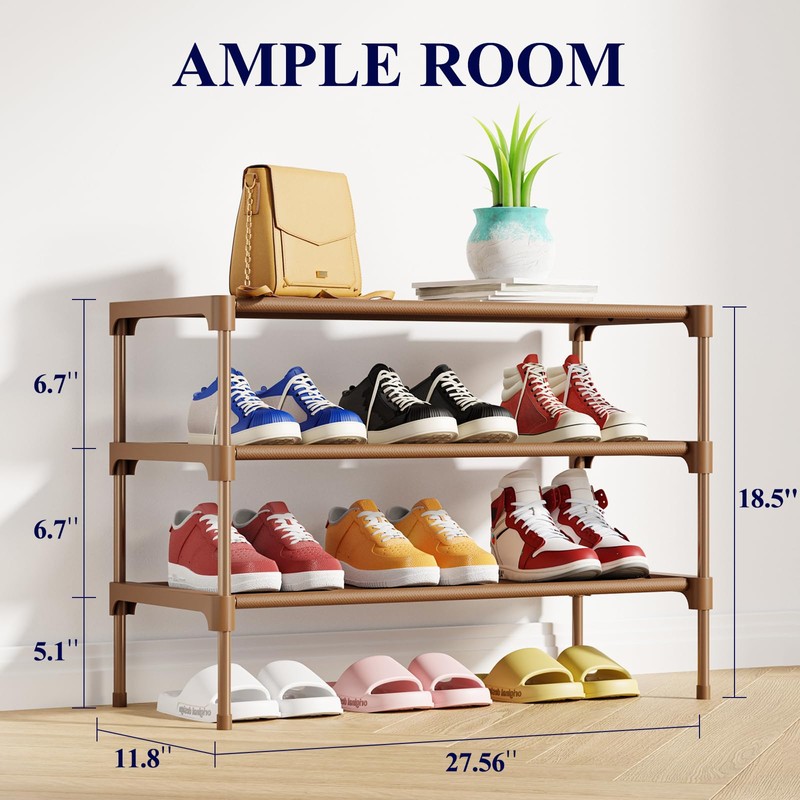 Kitsure Shoe Rack - Premium Non-Woven Shoe Rack Shelf, Shoe