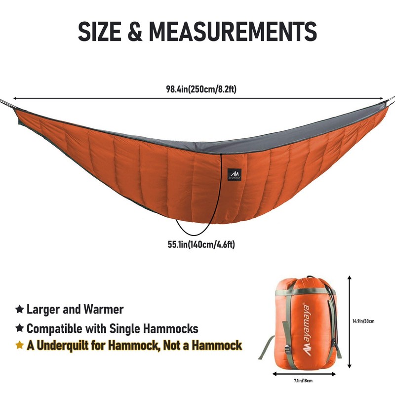AYAMAYA Single & Double Hammock Underquilt Full Length Big Size