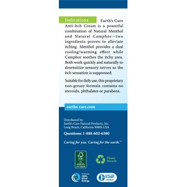 Earth's Care Anti Itch Cream - Extra Strength Bug Bite Itch Relief - Soothes Sunburns, Rashes and Minor Skin Irritation 2.4 OZ (2 Tubes)
