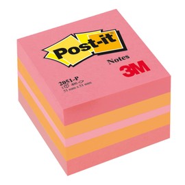 Post-it 2051-P Mini Sticky Note Cube 51 x 51 mm 400 Sheets Pink / Orange / Neon Pink