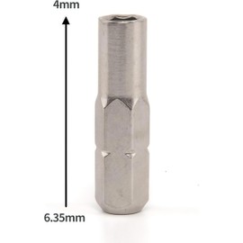 Alriedy Pack of 2 6.35 mm to 4 mm Hex Screwdriver Inserts 1/4 Insert Adapter, 1/4 Inch Bit Adapter Magnetic Sleeve for Micro Bits Shape 4 mm