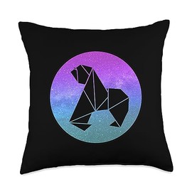 Walrus Origami Galaxy Aesthetic Retro Animals Walrus Origami Galaxy Vaporwave Aesthetic Retro Animals Throw Pillow, 18x18, Multicolor