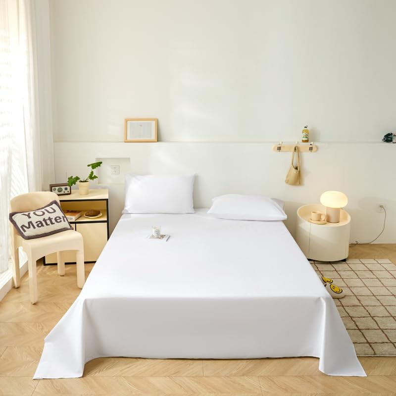 WenBags Lightweight Waterproof Flat Sheet 70 * 90 Inches Queen