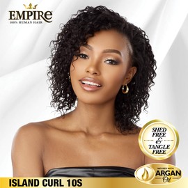 Sensationnel Empire Curly human hair - island curl 10s 3pcs tangle free weaving for quick weave and sew in styles for faux highlights (1 JETBLACK)