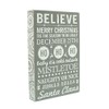 FESTIVE PRODUCTIONS Grey Plaque with Glitter, Microfibre, 20 x 29.5