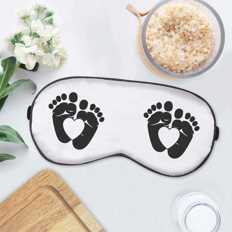 Azeeda 'Herz Babyfüße' Schlaf- / Reise-Augenmaske (EY00028190)