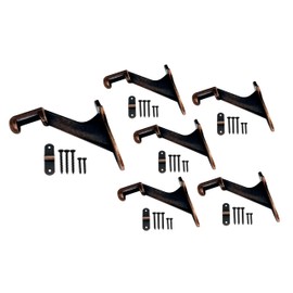 QCAA HandRail Brackets, 3", Zinc Die Cast, Aged Bronze, 6 Pack, Made in Taiwan