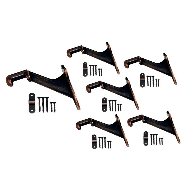 QCAA HandRail Brackets, 3", Zinc Die Cast, Aged Bronze, 6