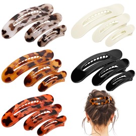 15 PCS Flat Hair Clips for Women & Girls, 5 Colors French Flat Claw Clips 3 Sizes Accessories Barrettes for Thin Thick Fine Hair
