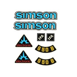 Simson S50 B Blue Ifa Electronic Retro Sticker Set