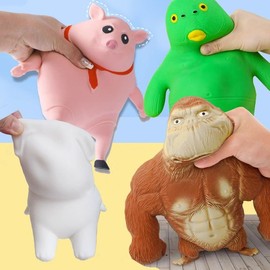God Shop Stress Relief Anger Venting Soft Dolls [4 Types of Hand Toys: Stress Ball, Gorilla, Pig, Alien, King Kong, TikTok] / 스트레스해소 화풀이 말랑이 인형 [4종 손 장난감 스트레스볼 고릴라 돼지 외계인 킹콩 틱톡]