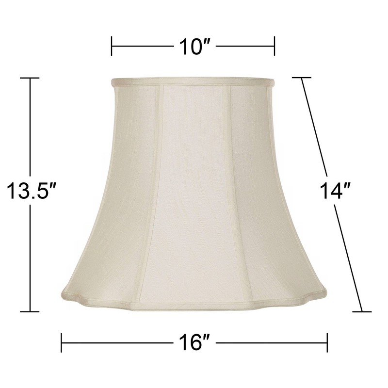 Creme Large Bell Cut Corner Lamp Shade 10" Top x