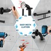 Grab Bar w/Double Toilet Paper Roll Holder Black, iHansee Stainless
