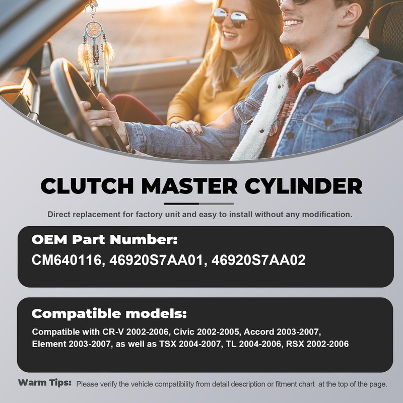 Clutch Master Cylinder for CR-V 2002-2006, Civic 2002-2005, Accord 2003-2007,