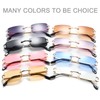 Ggpyyon Rimless Rectangle Sunglasses for Women Men,Retro Frameless Eyewear Sun