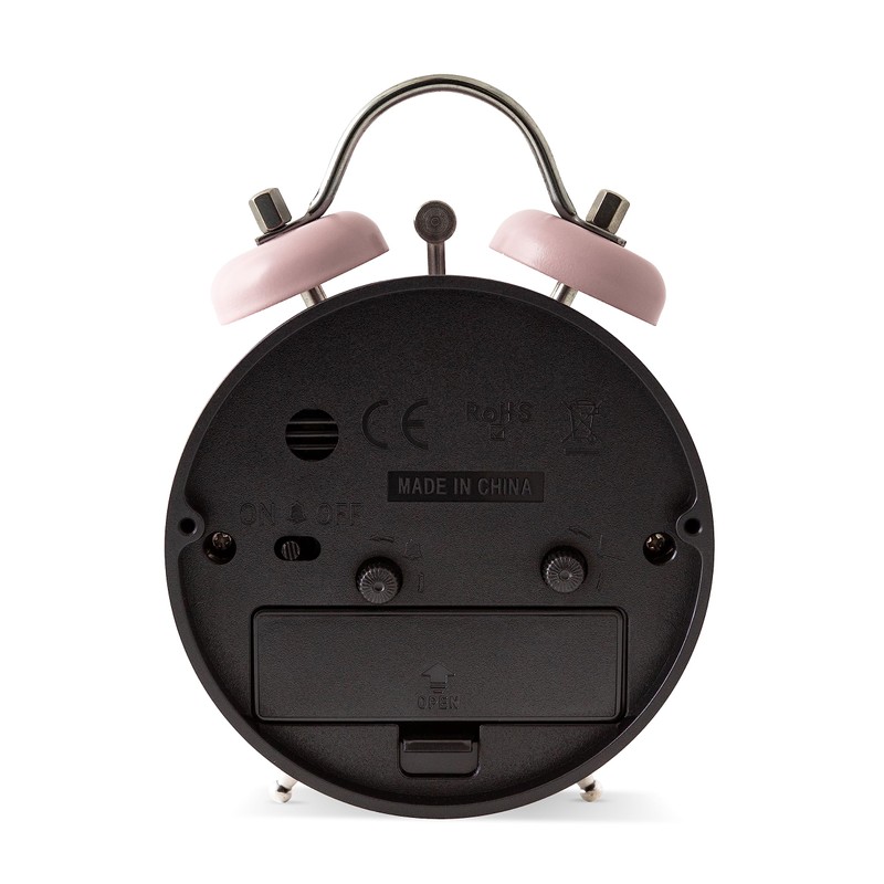 Acctim Shefford Analogue Faux Double Bell Small Alarm Clock (Dusty