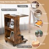Tangkula C-Shaped End Table, Small Sofa/Couch Side Table Snack Table