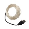 BUYERTIME USB String Lights 5M/16.4ft 50 LEDs, USB Powered Silver