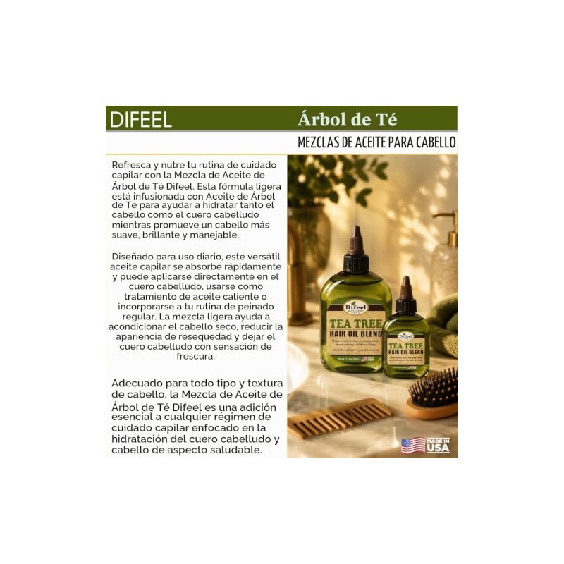 Difeel Aceite de cabello natural premium - Aceite de árbol