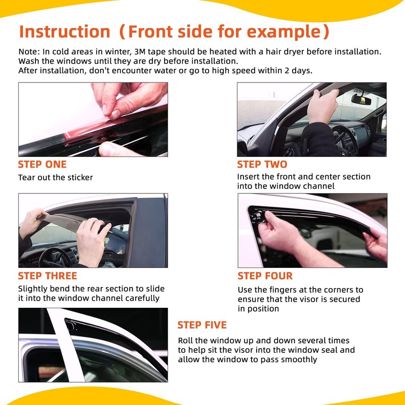 PLDDE in-Channel Rain Guards Compatible with 2001-2005 Sport Trac 1997-2001