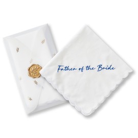 TRULIVA Mother of the Bride Gifts, Father of the Bride Gifts, Wedding Gifts, Wedding Handkerchief for Bride, Something Blue, Father of the Bride, 30 x 30 cm/ 11.8 x 11.8 inches