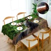 Swono Moose Tablecloth Wild Animal Moose Rest Grass Forest Decorative