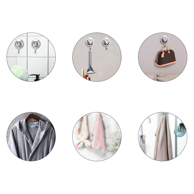 Pamtns Hooks No Drilling Suction Cup 2 Pieces Vacuum Suction