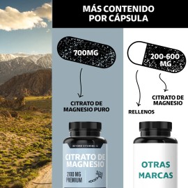 Citrato de Magnesio 2100mg con Acerola y Vitamina D3 - Suplemento alimenticio de Magnesium Citrate Vitaminas Mujer Hombre - Citrato Magnesio Polvo