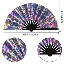 Hand Fan Festival Fan Decorative Foldable Hand Fan Decoration for Wedding Festival Club Party Dance (Colourful)