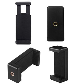 Acuvar Universal Tripod Smartphone Mounts with Dual Mounting Points for All Smartphones up to 3.5" Wide + Microfiber Cloth (4 Pack)