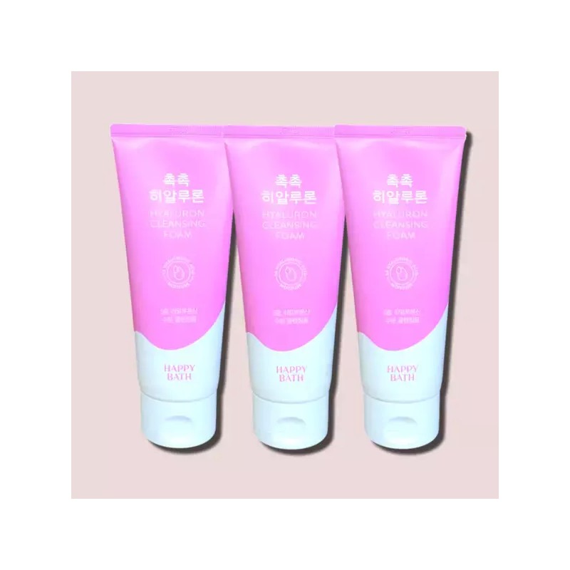 Happybath [해피바스] 촉촉 히알루론 클렌징폼 200g 3개 Happy Bath Hyaluronic