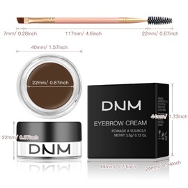 BEFIVECOK Eyebrow Pomade Kit with Dual-ended Eyebrow Brush, Water and Stain Resistant High Pigment Brow Pomade, Corrects Brow Imperfections for Natural Long-lasting Brow Makeup (05# Soft Brown)