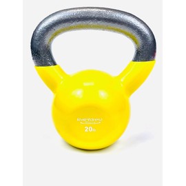 Rainforest Basics Vinyl Coated Cast Iron Kettlebell Weight 20LB Yellow color