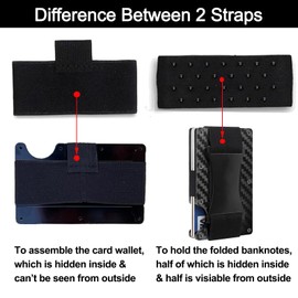 Wallet Replacement Screw Kit – Elastic Cash Strap Replacement for Wallet (Upgraded Full Set - Black)