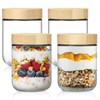 NETANY 4-pack 16oz Glass jars with Airtight Lids, Overnight Oats