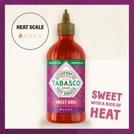 TABASCO Brand Sweet Chili Sauce, Mild Hot Sauce, Easy-to-Squeeze Bottle, Perfect Balance of Sweet & Heat, Versatile Flavor, Great on Fish Tacos, Salads, Asian Food & More, 11 Oz (Pack of 1)