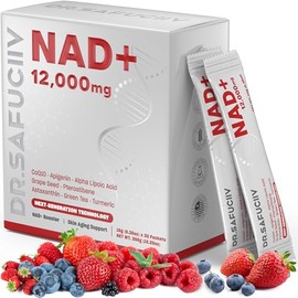 NAD líquido, suplemento extra fuerte de 1,2000 mg de NAD+ con CoQ10, resveratrol, D-ribosa y PQQ para hombres y mujeres, NAD+ natural para antienvejec