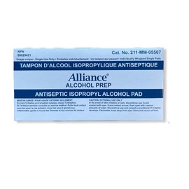 Alliance Alcohol Prep Pads 2-Ply 70% Alcohol Swabs Sterile Cleaning Wipes Individually Wrapped Latex Free (200)