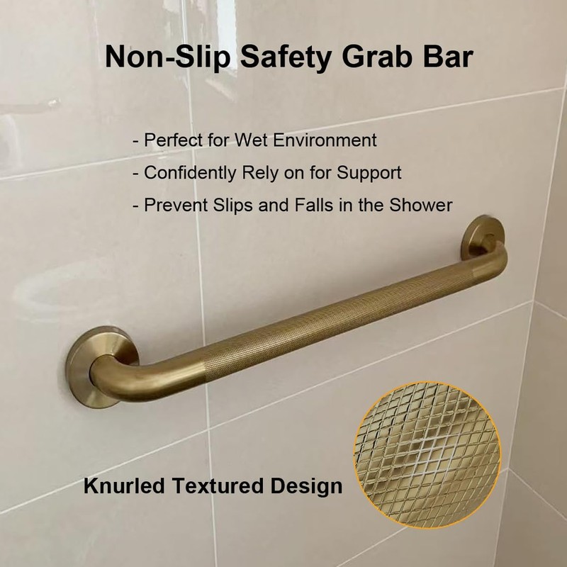 IJDD Bathroom Safety 40 Inch Grab Bar with Anti-Slip Knurled