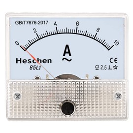 Heschen 85L1-10A Rectangle Panel Mounted Ammeter Tester AC 0-10A Class 2.5 White